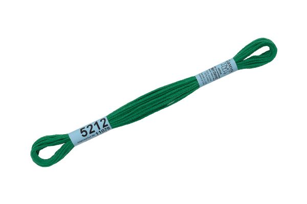 Мулине Gamma 100% хлопок, цв.5212 т.зеленый, 24 мотка по 8 метров