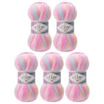 Пряжа Alize (Ализе) Happy Baby new Multi Colors / уп.5 мот. по 100 г, 320м, 52991 секционный