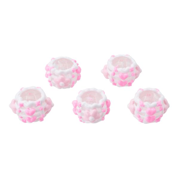 Бусины акриловые лэмпворк 16х20 мм, 5 шт, Astra&Craft (розовый), 1AL147