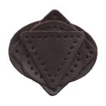 Набор заплаток пришивных из кожи, круг, квадрат, треугольник, овал 4см, с перфорацией, 4 шт (03 темно-коричневый), 9703
