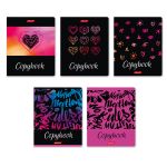 Тетрадь ученическая общая, выборочный лак, A5+ 96 л. на скобе 60 г/м², белизна 100%, 5 шт, линия в термоусадочной пленке, 000791 Слушай сердце, Светоч 96ТЕТл-003