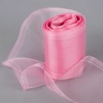 Лента капроновая (органза) для бантов 98-117.0 мм / 25±1 метров, розовый, Gamma C 3504