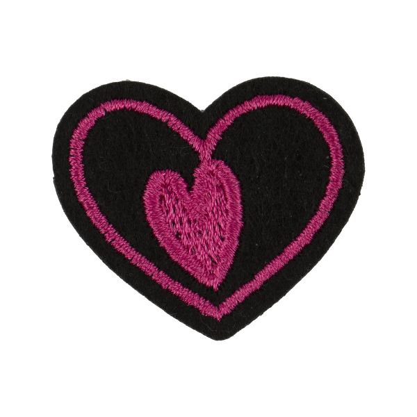 Термоаппликация L №02/5, 5 шт, L028 сердце двойное 3.5х4 см, Gamma