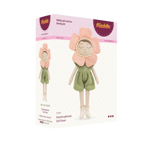 Набор для шитья игрушки Куколка-цветочек 34 см, Miadolla D-0419