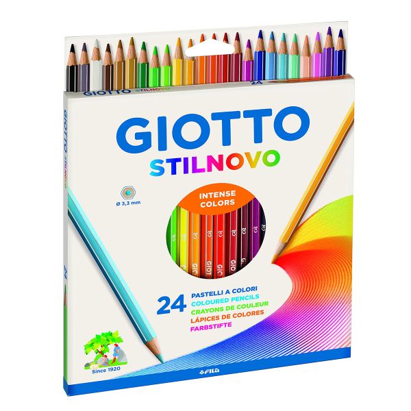 Карандаш цветной деревянный шестигранный заточенный 24 цв, Giotto F256600