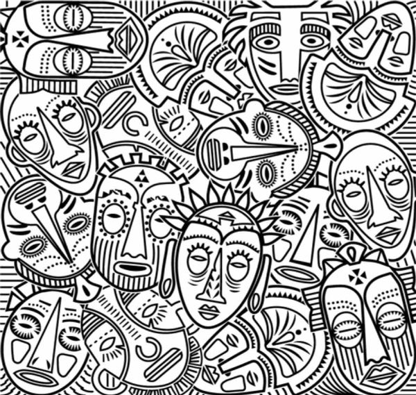 Текстурный лист Craft&Clay TSN, 23 Африканские маски