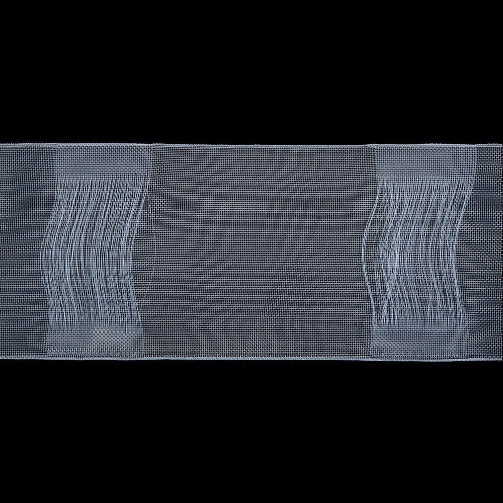 Лента (тесьма) шторная для карниза-трубы 100 мм / 50 метров, Имитация люверсов, прозрачный, C95M