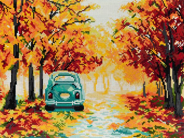 Алмазная (кристальная) мозаика Фрея, на подрамнике Осенние краски, 40х30 см