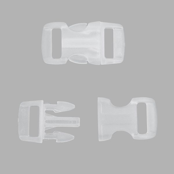 Фастекс (пряжка трезубец) пластик 10 мм, 100 шт, прозрачный