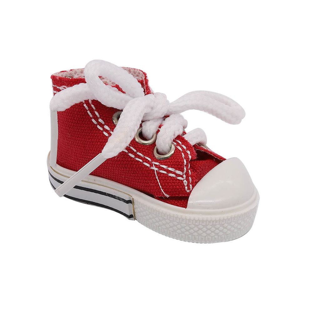 Кеды со шнуровкой для брелока 7х4см, красный