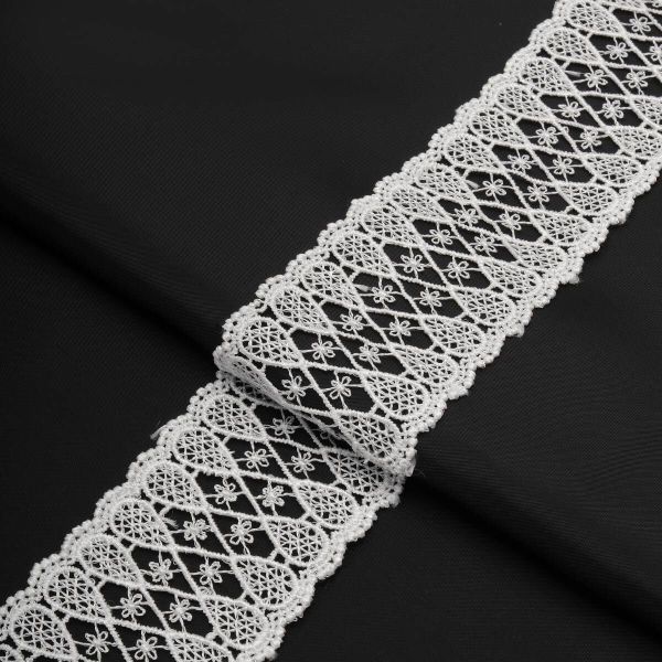 Кружево гипюр (плетёное) 50 мм / 13.7 метров, белый, 3AR1425