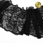 Кружево бельевое эластичное 190 мм / 10 м, 6392, цв.02 черный, Kruzhevo