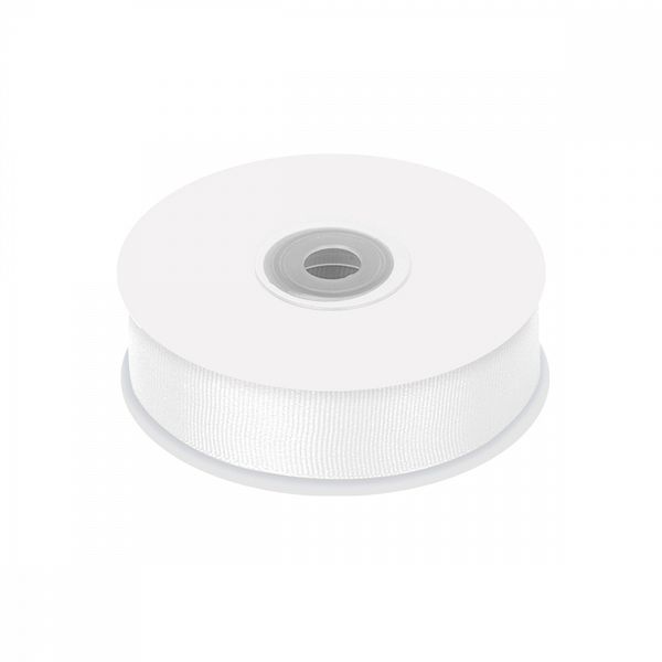 Лента репсовая (в рубчик) 25.0 мм, цв. 029 белый For Hobby, уп. 22.86м (±1м)