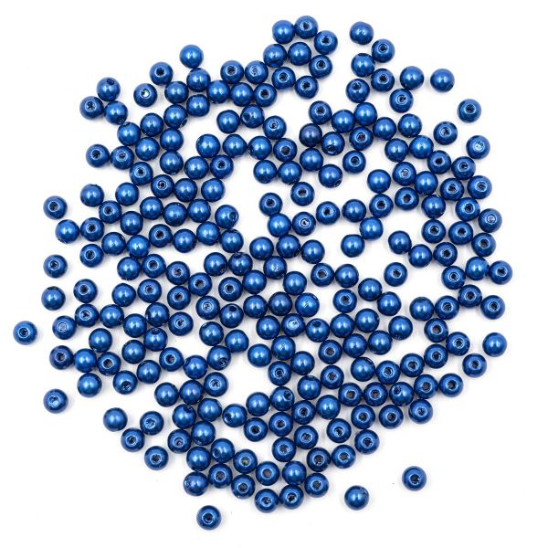 Бусины пластик (жемчуг) ⌀6 мм, 25 г, Astra&Craft, 041 NL синий