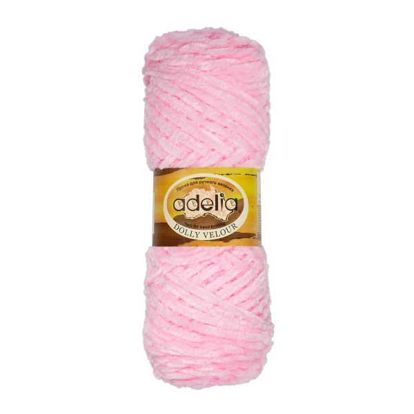 Пряжа Adelia Dolly Velour / уп.5 мот. по 100г, 93м, 27 св.розовый
