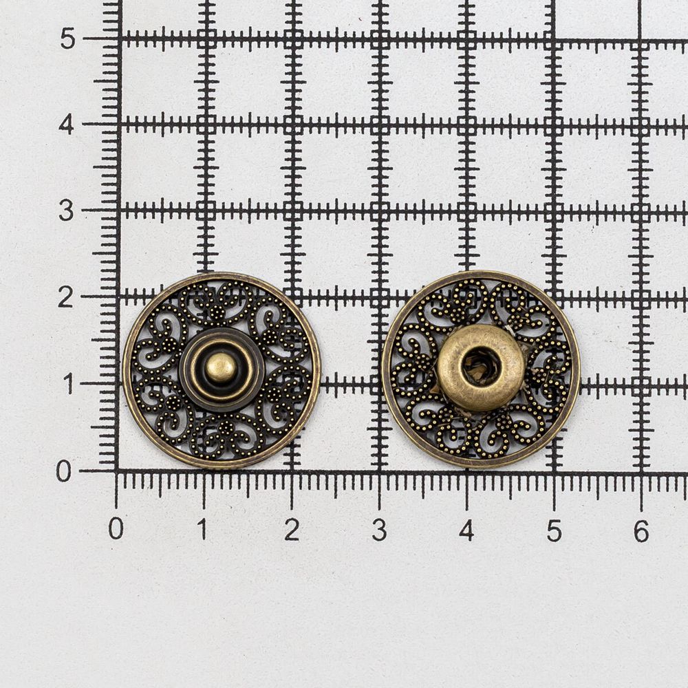 Кнопка пришивная металл ⌀23.0 мм, металл, OB, уп.10 шт