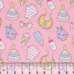 Ткань для пэчворка Peppy Молочные сны фланель, рулон 112 см / 5 метров, МС-17 розовый, Peppy