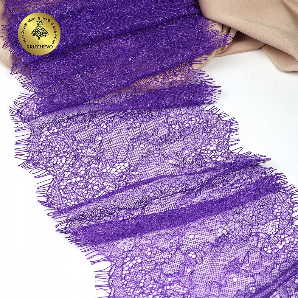 Кружево шантильи (реснички) 170 мм, A88 цв.A0507 сиреневый неон, 3 метра, Kruzhevo