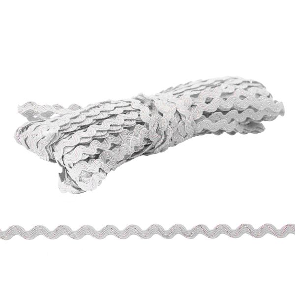 Тесьма вьюнчик с метанитью, 5 мм / 20 м (белый), С3584