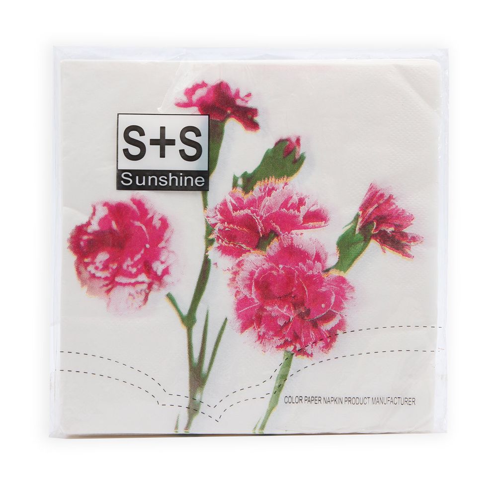 Салфетки 33х33см, 2-х слойные 20 шт/упак (гвоздики), JLC-2PLY