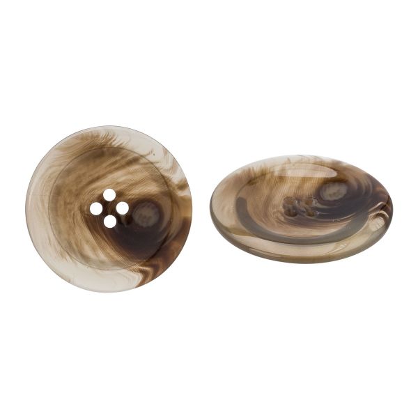 Пуговица 4 прокола 48L = 32 мм, пластик, col.B т. коричневый, CN2869, 36 шт