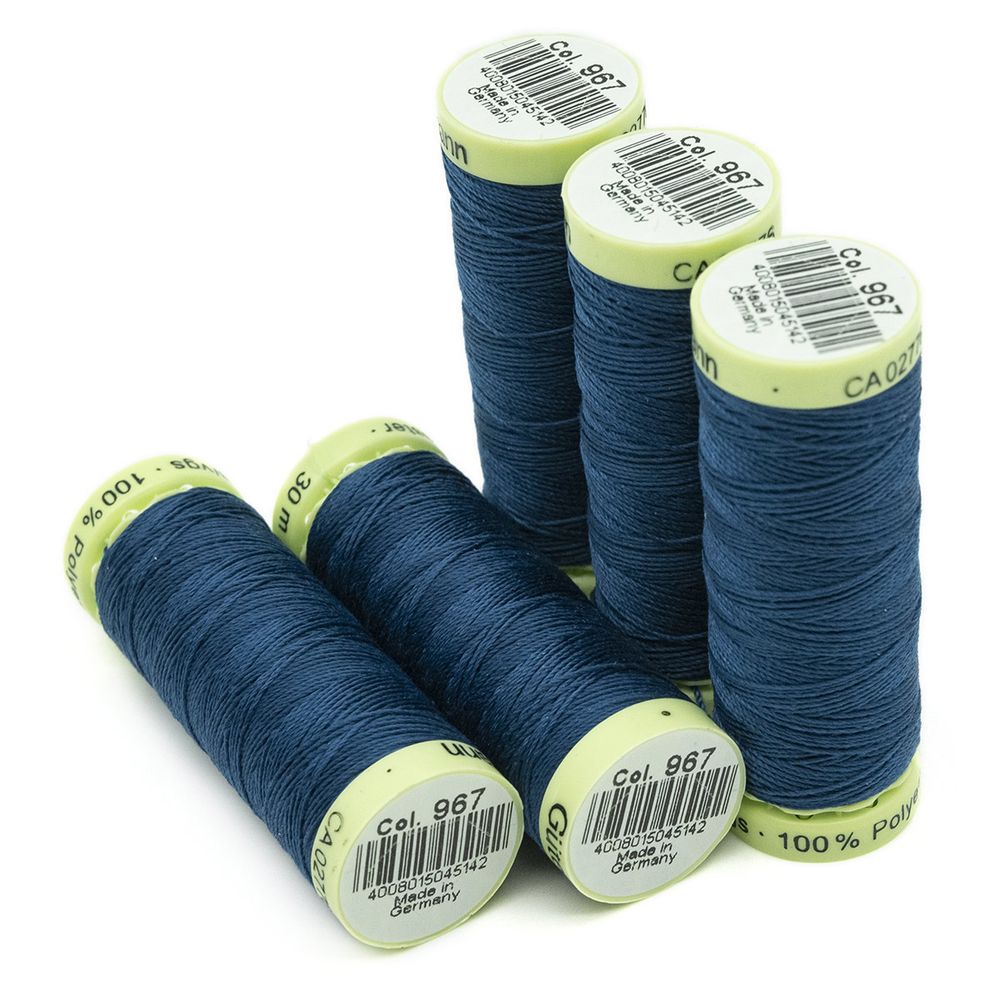 Нитки отделочные Gutermann Top Stitch, 30м, 967 водная синь, 5 катушек
