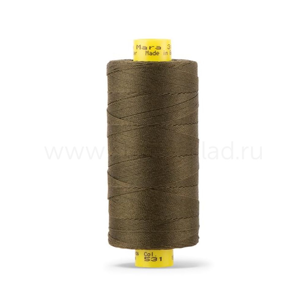 Нить отделочная Gutermann Mara 30/2, 300 м, 702404, 531 т.т.хаки, 1 катушка