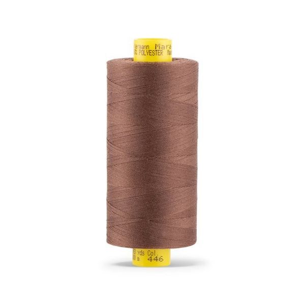 Нитка универсальная Gutermann Mara 120/2, 1000 м, 700207, 446 сигнальный коричневый, 1 шт