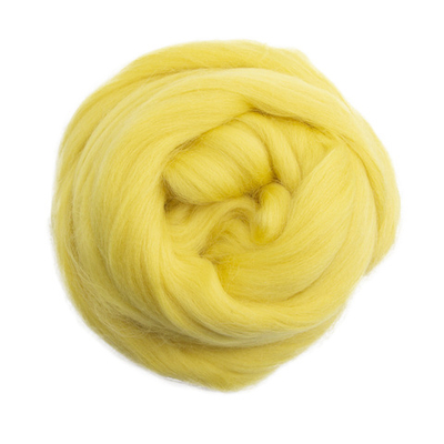 Лента для валяния полутонкая, 100% шерсть, 50гр Камтекс, 030 лимон