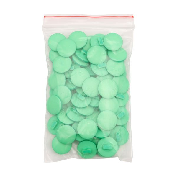 Пуговицы на ножке 24L (15мм), пластик (Green (зеленый)), NE68, 72 шт