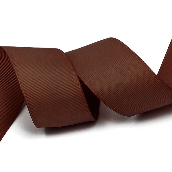 Лента репсовая (в рубчик) 38.0 мм, 855 коричневый уп. 27,4м