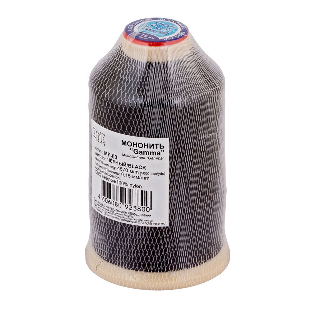 Нить прозрачная (мононить) 0.15 мм / 4570 метров, черный, Gamma MF-03