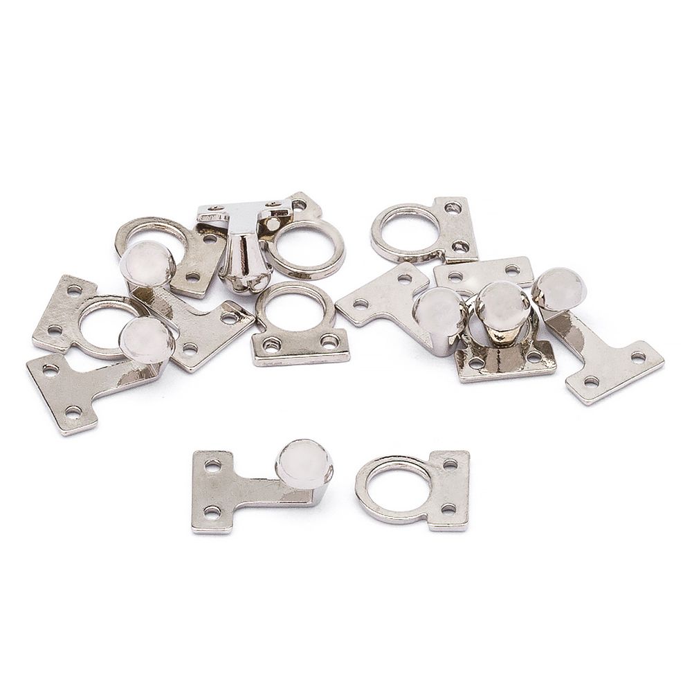 Крючки пришивные декоративные 10х21 мм, никель, 10 шт