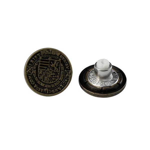 Пуговицы джинсовые ⌀17 мм, фиксированная ножка (БЕЗ ГВОЗДЯ), латунь 