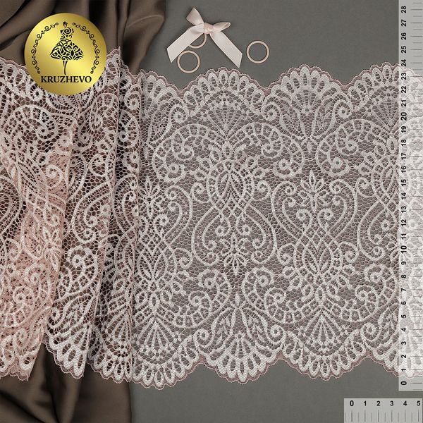 Кружево бельевое эластичное 240 мм / 25 м, 40992, цв.003 розовый, Kruzhevo