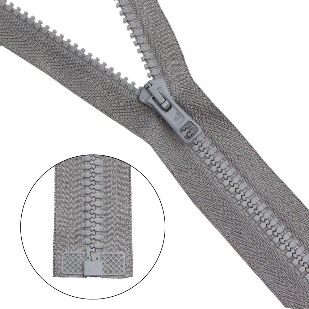 Молния трактор Arta Т6 (6 мм) 1 зам., разъем., 50 см, цв. 074 серый, уп.5 шт