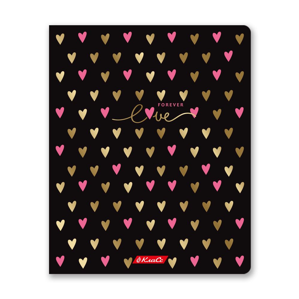 Тетрадь ученическая общая, тиснение фольгой A5+ 48 л. на скобе 65 г/м², белизна 100%, 10 шт, линия в термоусадочной пленке, 000311 My Love, Светоч 48ТСК5_6_3_2