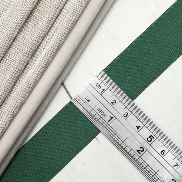 Лента репсовая (в рубчик) 25.0 мм, 126 т.зеленый, уп.18,28 м