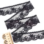 Кружево на сетке 39 мм, 6,8 м, ±4 см, 0623-1270, черный