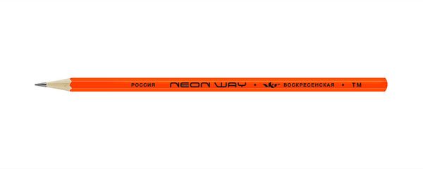 Карандаш чернографитный Neon way неоновый ТМ (HB) 12 шт, 12Д-1543 ОРАНЖЕВЫЙ, ВКФ NW04-12Д
