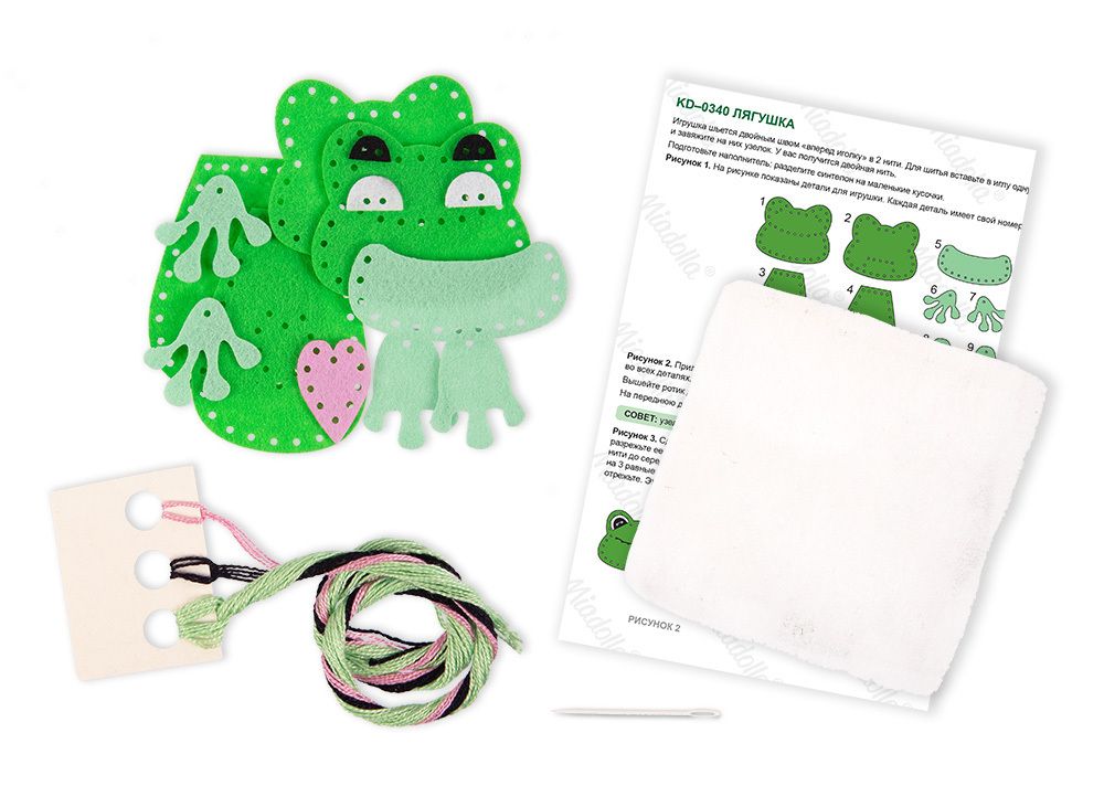 Набор для шитья игрушки Лягушка 16 см, Miadolla KD-0340