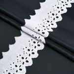 Кружево шитьё х/б 73 мм / 3.4 метра, цвет белоснежный