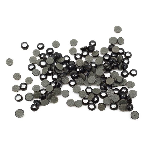 Стразы термоклеевые, 2 мм, ss6, 150 шт/упак (127 черный с серебряной сердцевиной)