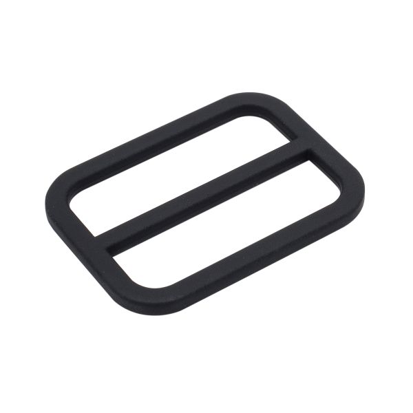 Пряжка регулировочная металл 30 мм (36х27 мм, d-3 мм, литая, черная резина, 4 шт