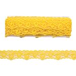 Кружево на сетке 23 мм, 6,8 м (±4 см), 012 желтый