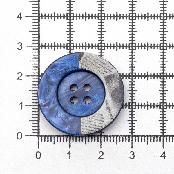 Пуговицы 4 прокола 44L=28 мм, пластик, col.E синий, 36 шт, CN2818