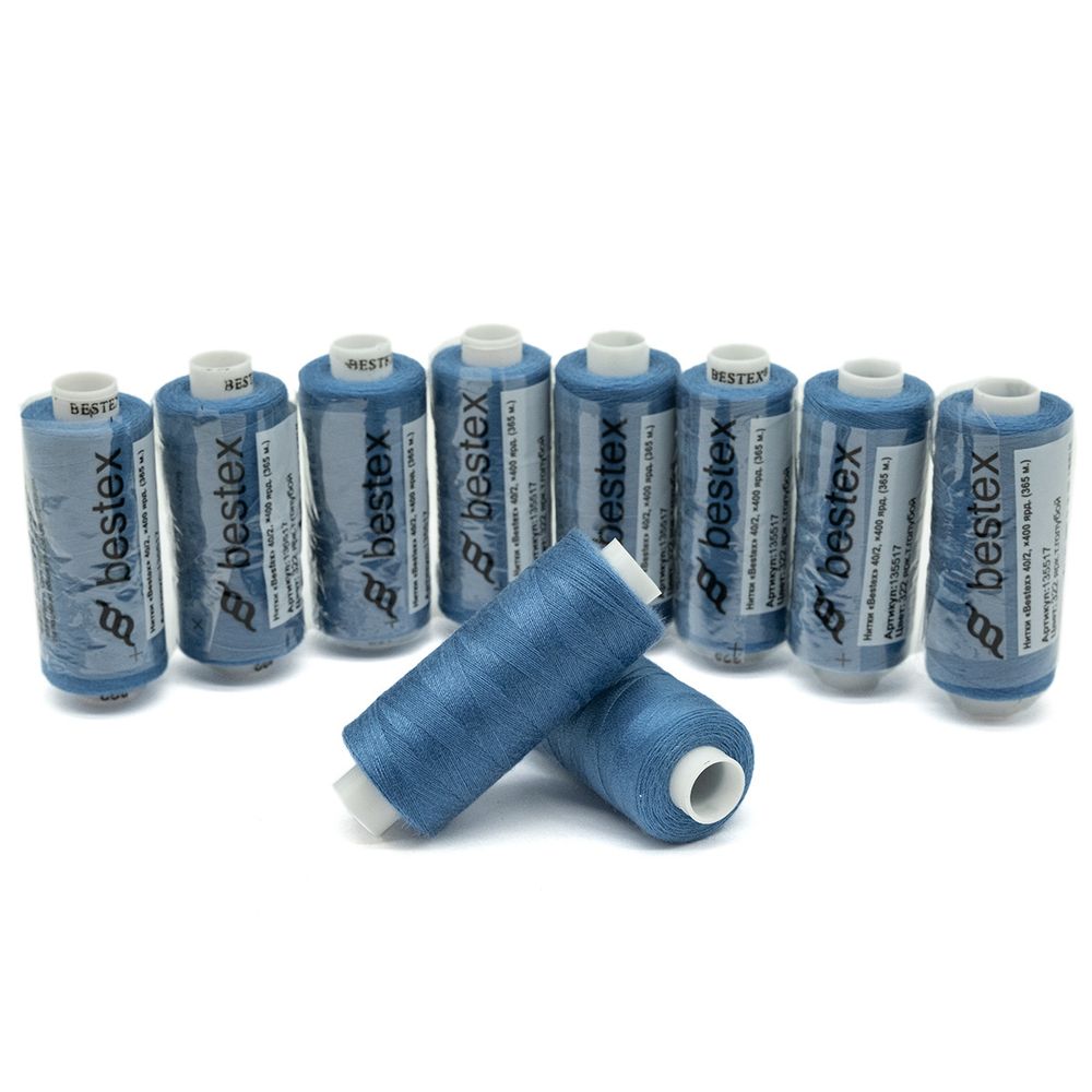 Нитки швейные бытовые Bestex 40/2, 365 м (400 ярд) / 10 кат., 322 джинсовый
