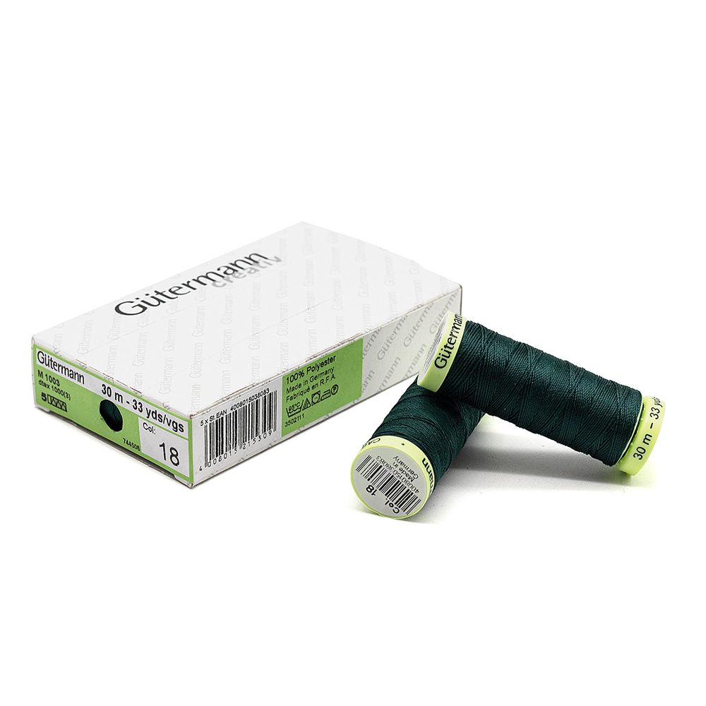 Нитки отделочные Gutermann Top Stitch, 30м, 018 т.малахит, 5 катушек