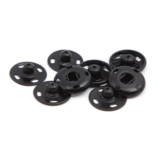 Кнопка пришивная металл ⌀15.0 мм, сталь, черные, 4 шт, Pony