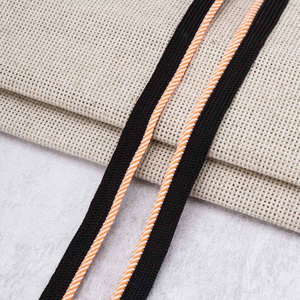 Кант декоративный 11 мм / 27.43 метра, черный/22 оранжевый, 3Al307